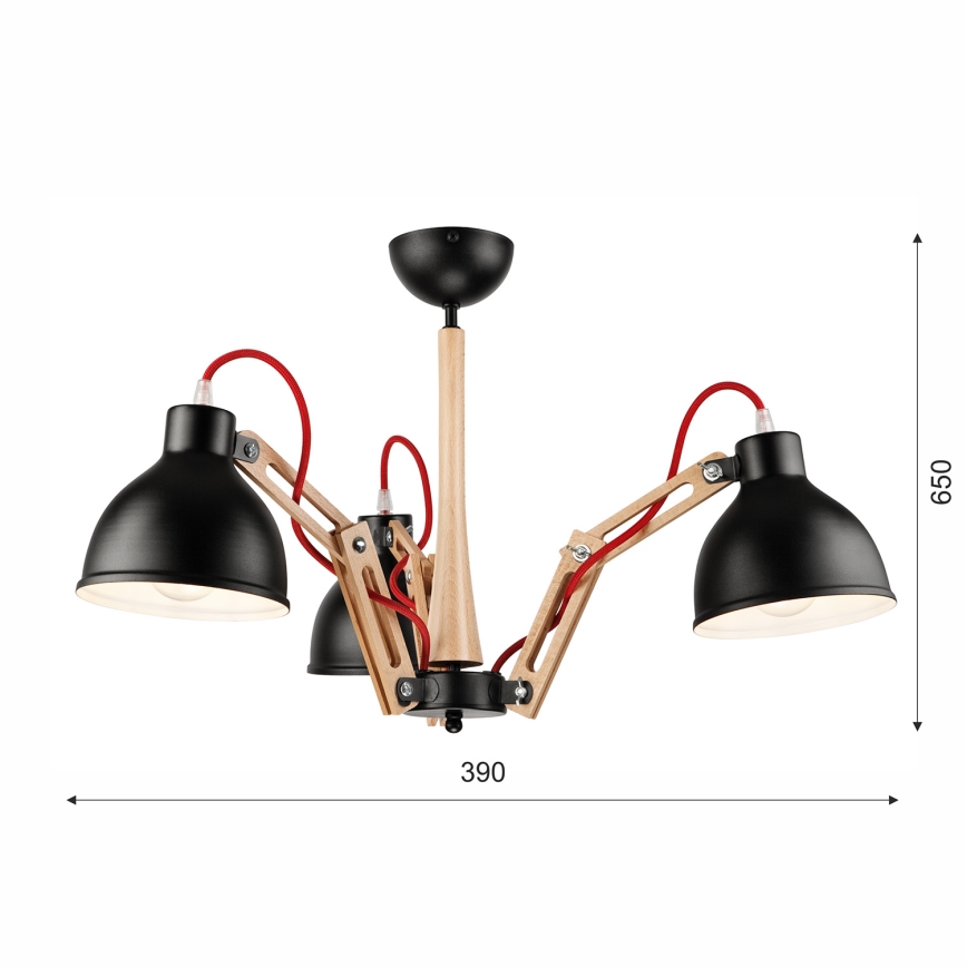 Aufbauleuchte MARCELLO 3xE27/60W/230V - FSC-zertifiziert