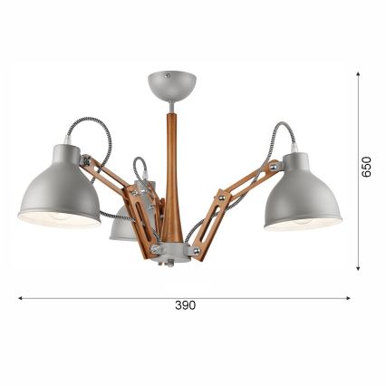 Aufbauleuchte MARCELLO 3xE27/60W/230V Buche - FSC-zertifiziert