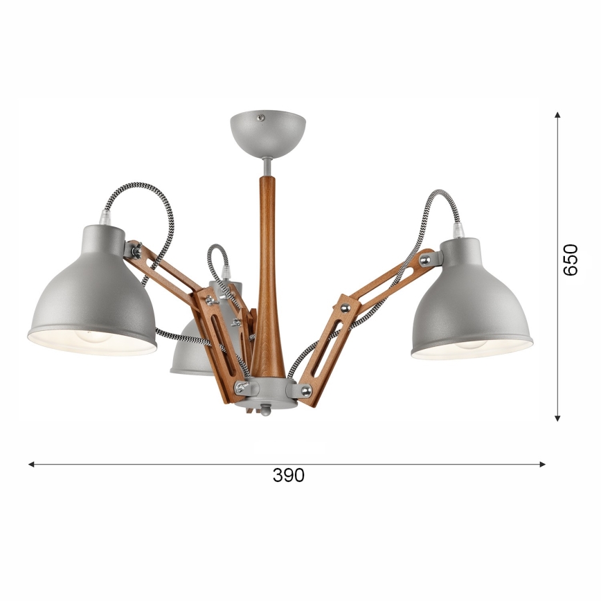 Aufbauleuchte MARCELLO 3xE27/60W/230V Buche - FSC-zertifiziert