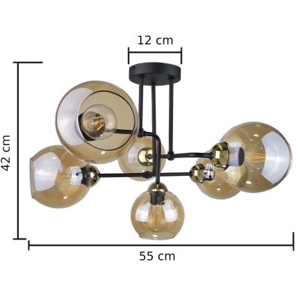 Aufbauleuchte MONDE GOLD 6xE27/60W/230V