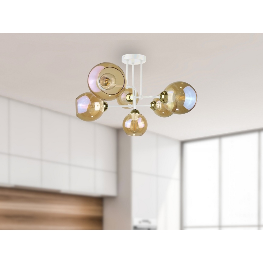 Aufbauleuchte MONDE WHITE 6xE27/60W/230V