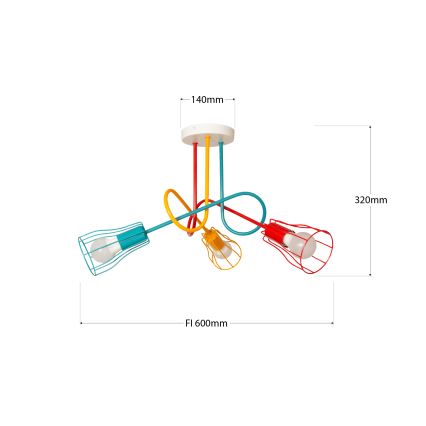 Aufbauleuchte OXFORD 3xE27/15W/230V