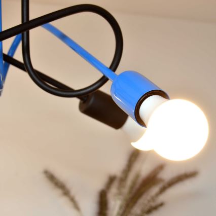 Aufbauleuchte OXFORD 4xE27/15W/230V schwarz/blau