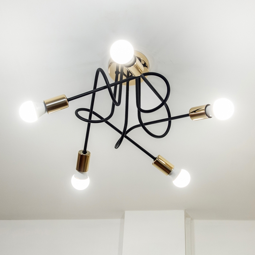 Aufbauleuchte OXFORD 5xE27/15W/230V gold/schwarz