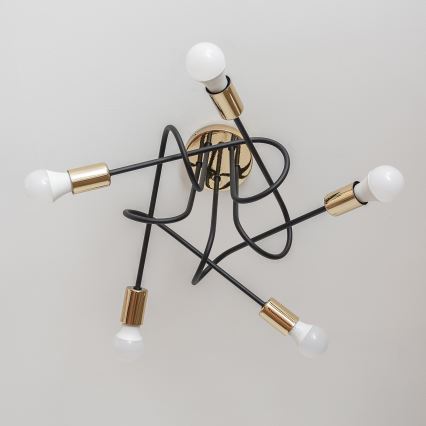 Aufbauleuchte OXFORD 5xE27/15W/230V gold/schwarz