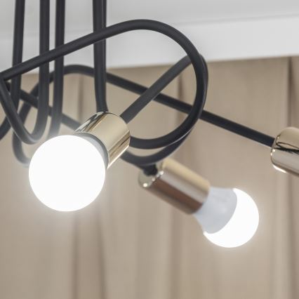 Aufbauleuchte OXFORD 5xE27/15W/230V gold/schwarz