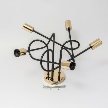 Aufbauleuchte OXFORD 5xE27/15W/230V gold/schwarz