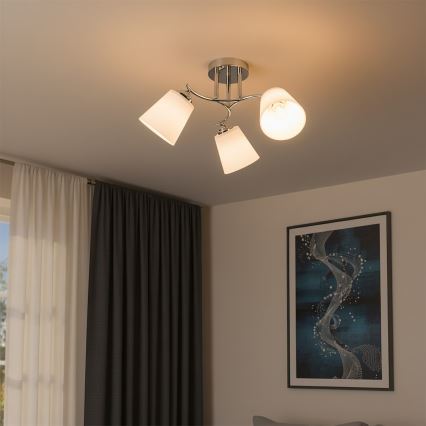 Aufbauleuchte PAFOS 3xE27/15W/230V, glänzender Chrom