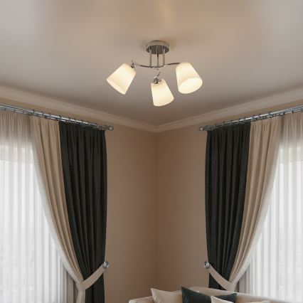 Aufbauleuchte PAFOS 3xE27/15W/230V, glänzender Chrom