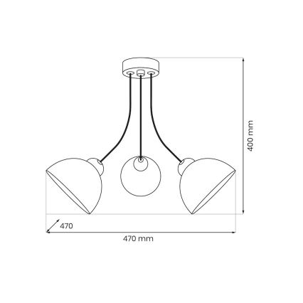 Aufbauleuchte QUEEN 3xE27/15W/230V schwarz