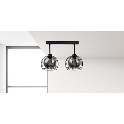Aufbauleuchte SOLO BLACK 2xE27/60W/230V