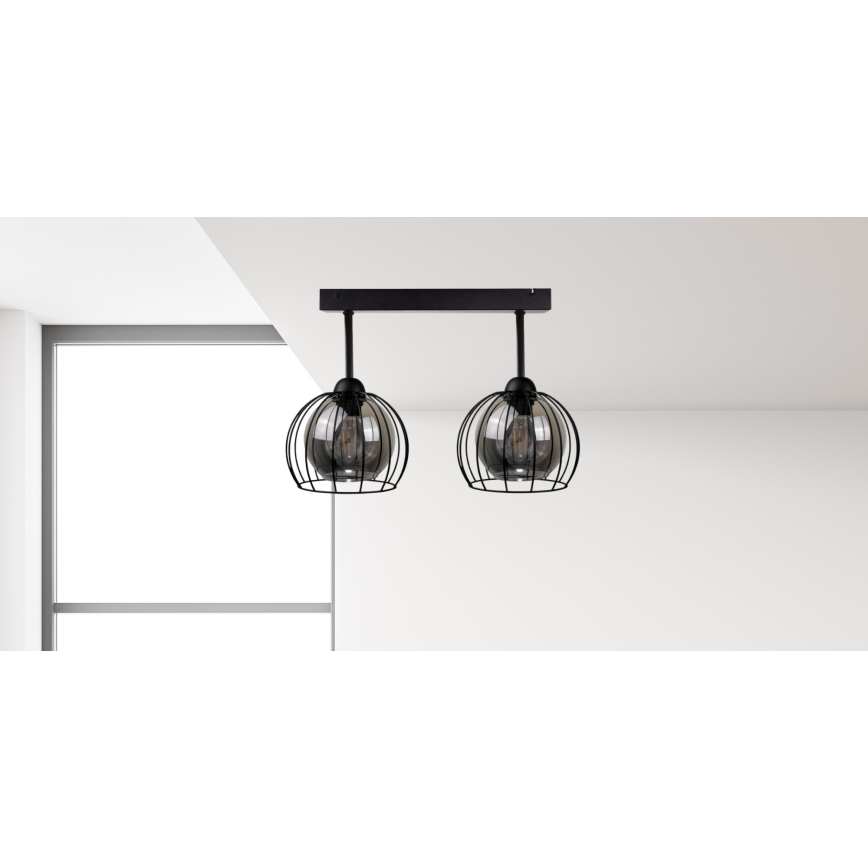 Aufbauleuchte SOLO BLACK 2xE27/60W/230V