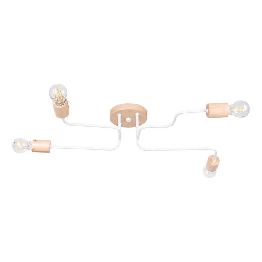 Aufbauleuchte TIMBO 4xE27/15W/230V weiß/beige/Buche