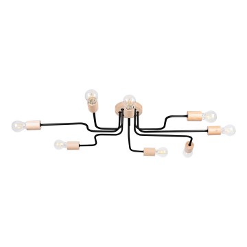 Aufbauleuchte TIMBO 8xE27/15W/230V schwarz/beige/Buche