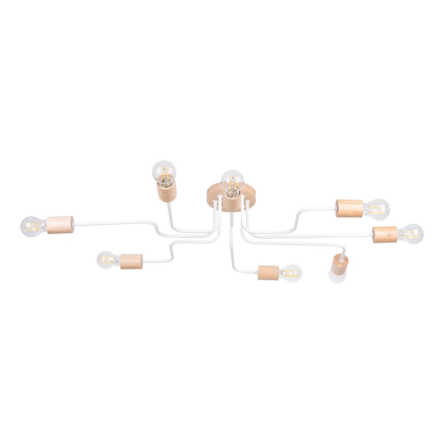 Aufbauleuchte TIMBO 8xE27/15W/230V weiß/beige/Buche