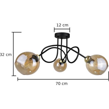 Aufbauleuchte VENUS GOLD 3xE27/60W/230V