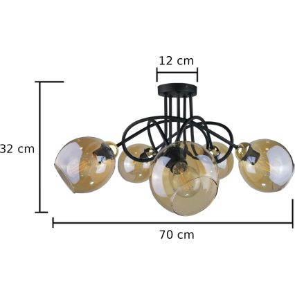 Aufbauleuchte VENUS GOLD 5xE27/60W/230V