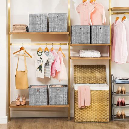 Aufbewahrungsbox CURAN, 6er-Set, grau