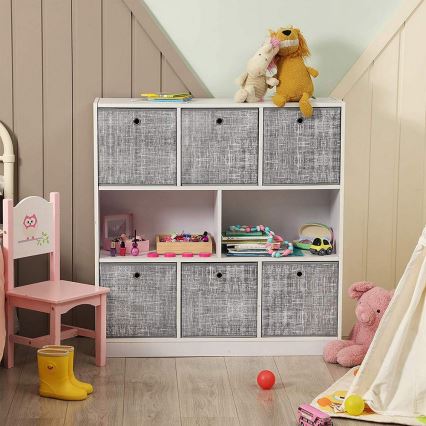 Aufbewahrungsbox CURAN, 6er-Set, grau