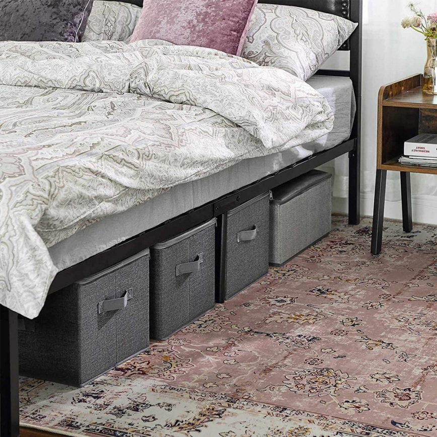 Aufbewahrungsboxen mit Reißverschluss, 3er-Set CURAN, grau