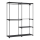 Aufbewahrungsschrank MATIS 138x182 cm, schwarz, mit Regalböden und Kleiderstange