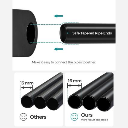 Aufbewahrungsschrank MATIS 138x182 cm, schwarz, mit Regalböden und Kleiderstange