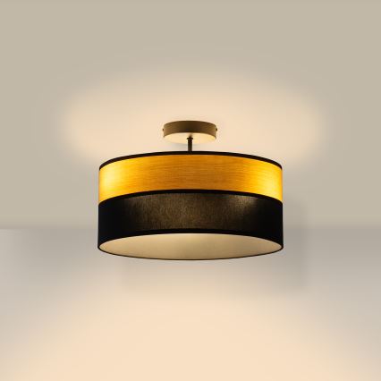 Aufgesetzte Deckenleuchte ALBA 3xE27/15W/230V Ø 40 cm schwarz/braun