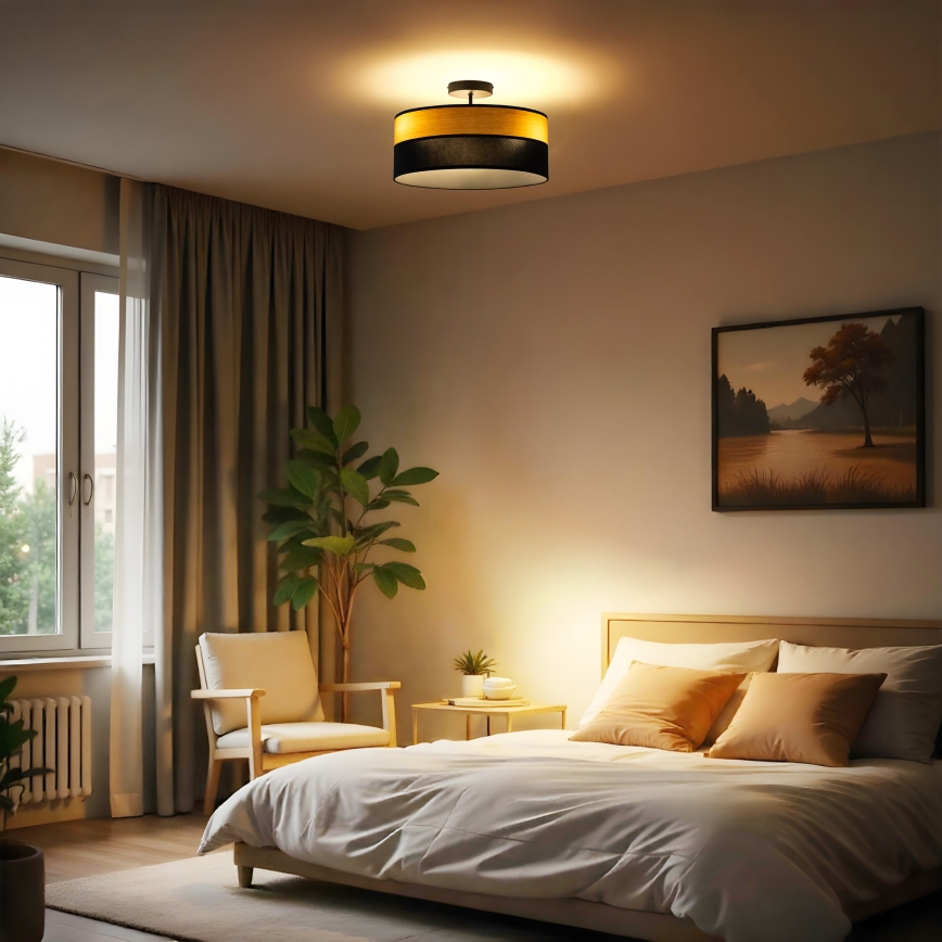 Aufgesetzte Deckenleuchte ALBA 3xE27/15W/230V Ø 40 cm schwarz/braun