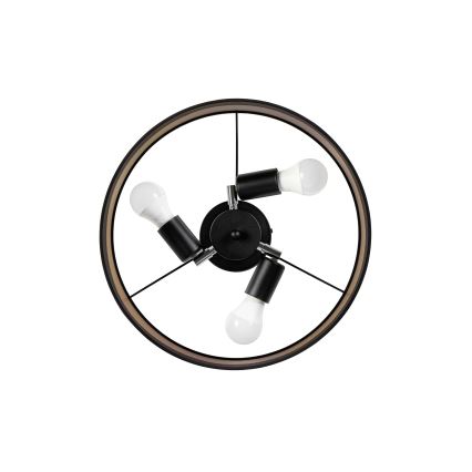 Aufgesetzte Deckenleuchte ALBA 3xE27/15W/230V Ø 40 cm schwarz/braun