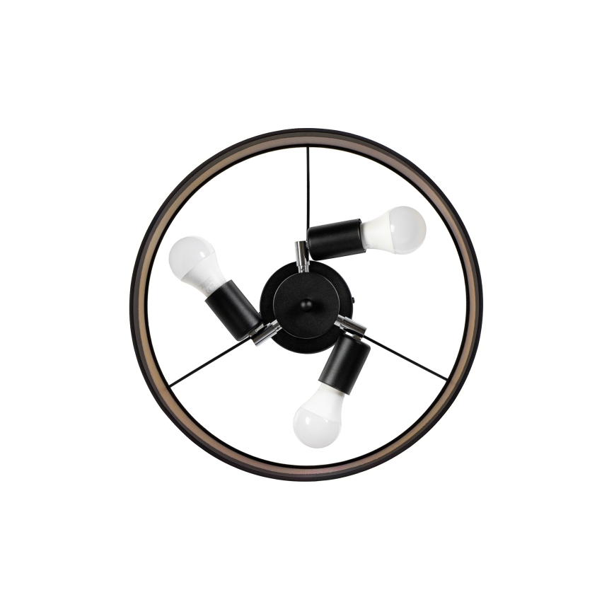 Aufgesetzte Deckenleuchte ALBA 3xE27/15W/230V Ø 40 cm schwarz/braun