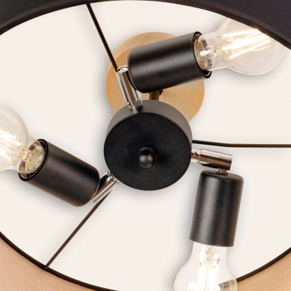 Aufgesetzte Deckenleuchte ALBA 3xE27/15W/230V Ø 40 cm schwarz/braun