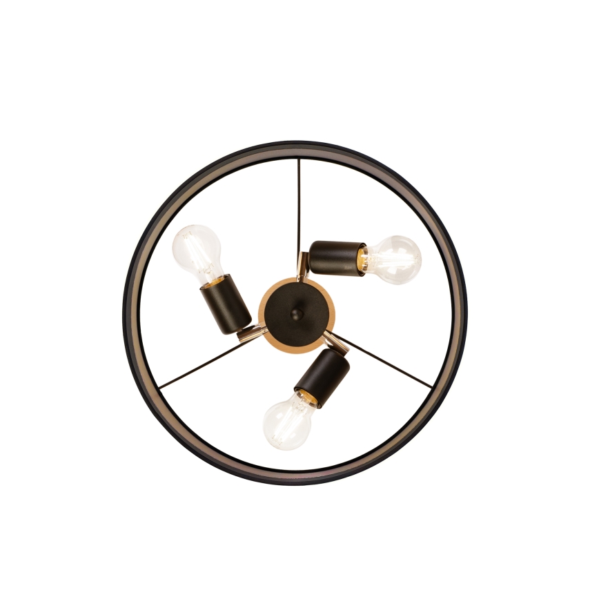 Aufgesetzte Deckenleuchte ALBA 3xE27/15W/230V Ø 40 cm schwarz/braun