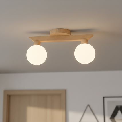 Aufgesetzte Deckenleuchte ANTONIO 2xG9/5W/230V Eiche/Weiß