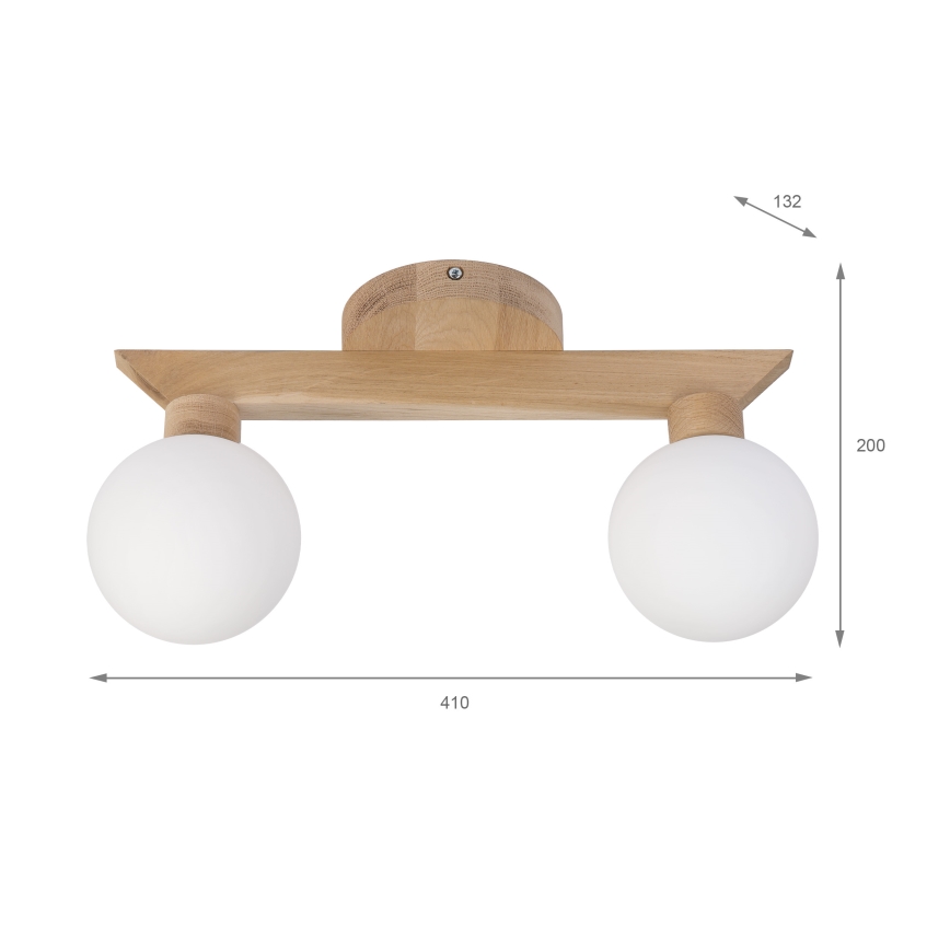 Aufgesetzte Deckenleuchte ANTONIO 2xG9/5W/230V Eiche/Weiß