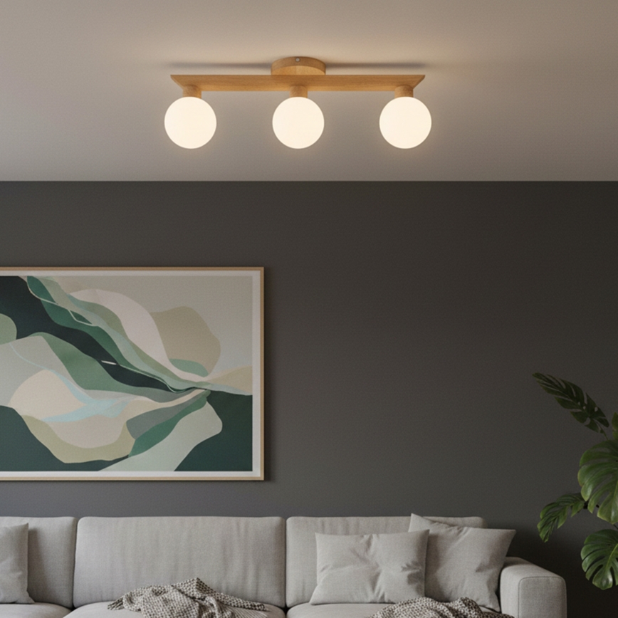 Aufgesetzte Deckenleuchte ANTONIO 3xG9/5W/230V Eiche/Weiß