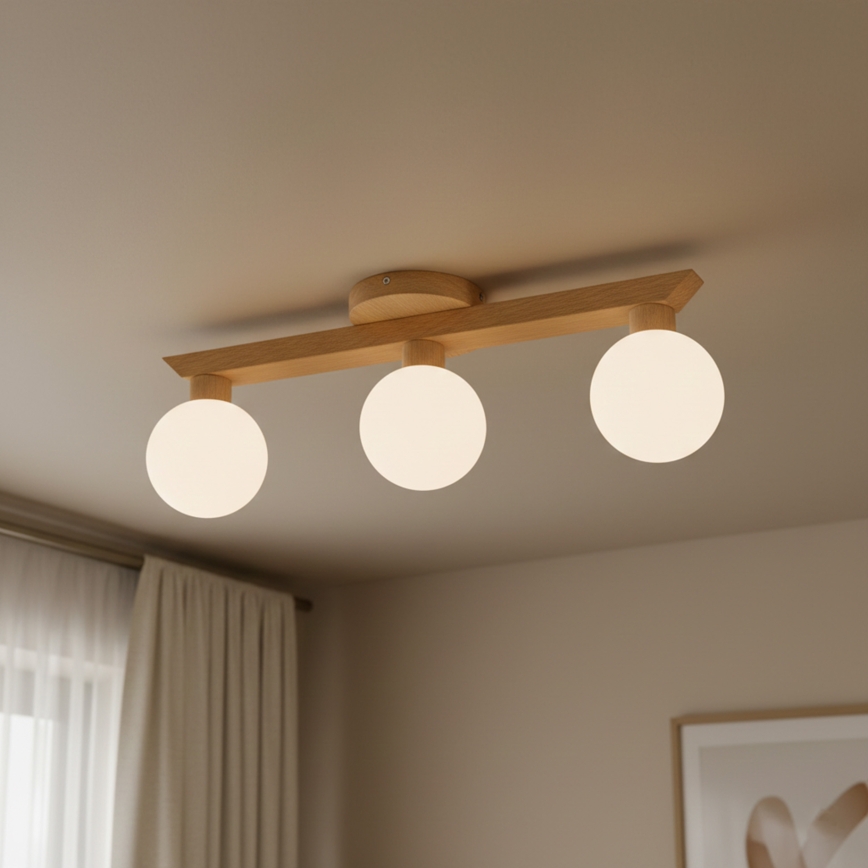 Aufgesetzte Deckenleuchte ANTONIO 3xG9/5W/230V Eiche/Weiß