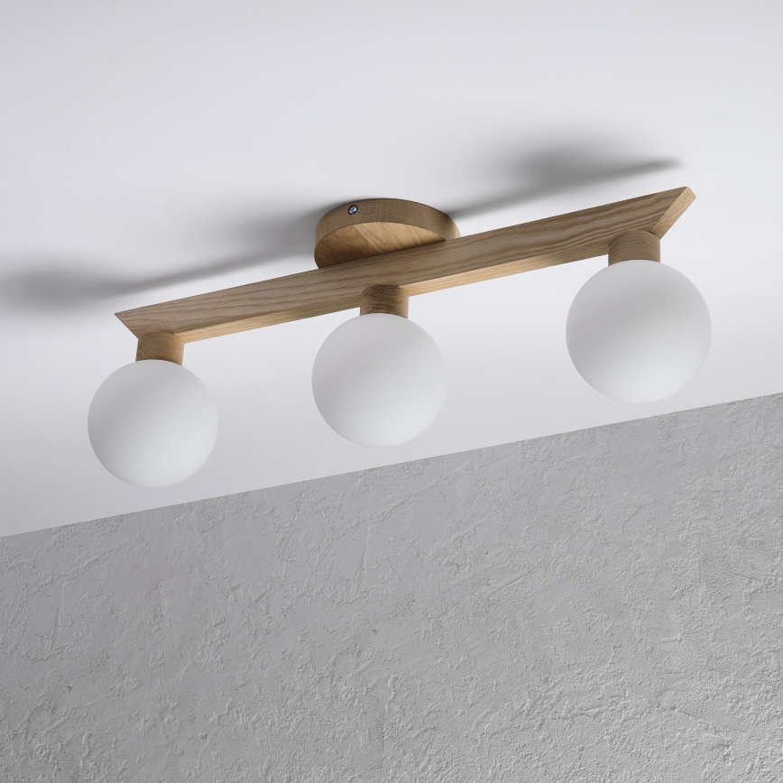 Aufgesetzte Deckenleuchte ANTONIO 3xG9/5W/230V Eiche/Weiß