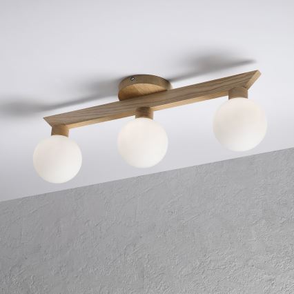 Aufgesetzte Deckenleuchte ANTONIO 3xG9/5W/230V Eiche/Weiß