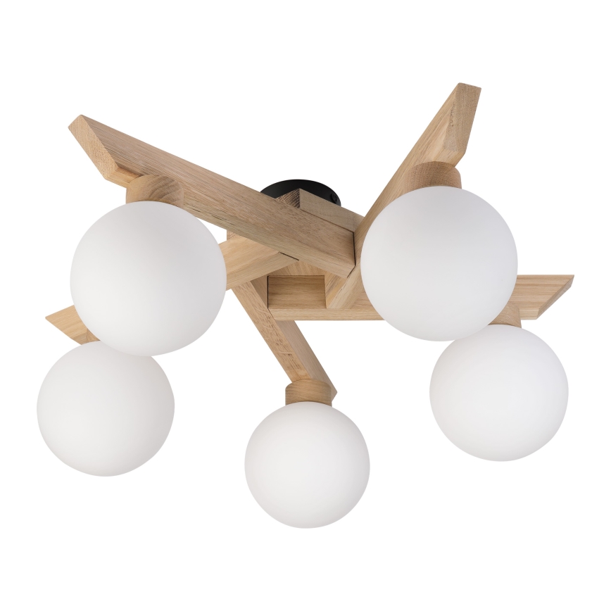 Aufgesetzte Deckenleuchte ANTONIO 5xG9/5W/230V Eiche/Weiß