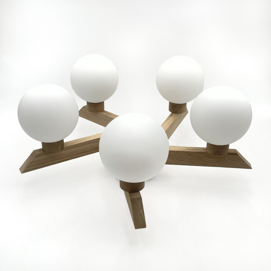 Aufgesetzte Deckenleuchte ANTONIO 5xG9/5W/230V Eiche/Weiß