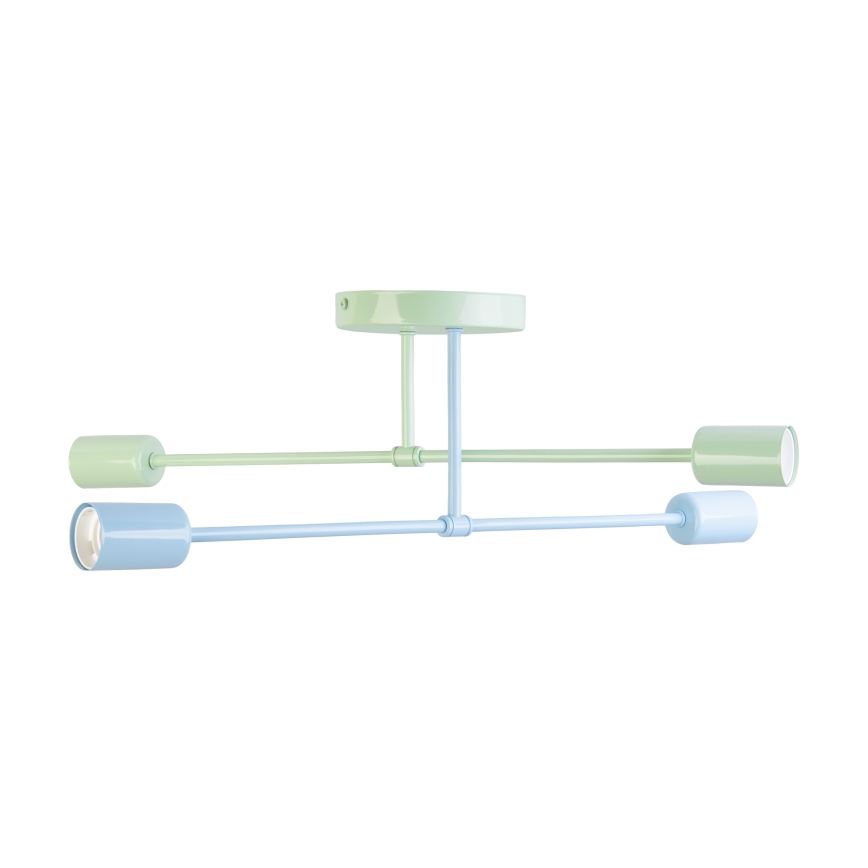 Aufgesetzte Deckenleuchte CAMBRIDGE 4xE27/15W/230V grün/blau
