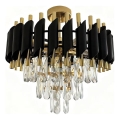 Aufgesetzte Deckenleuchte CRISTAL 5xE14/10W/230V Ø 38 cm schwarz/gold