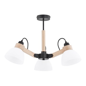 Aufgesetzte Deckenleuchte DANTONA 3xE27/15W/230V schwarz/beige