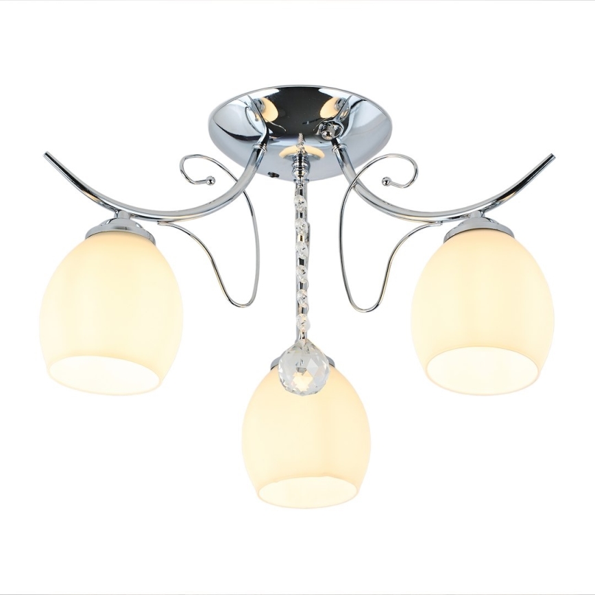 Aufgesetzte Deckenleuchte ELLA 3xE27/15W/230V glänzender Chrom