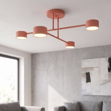 Aufgesetzte Deckenleuchte HALO 4xGX53/10W/230V rosa