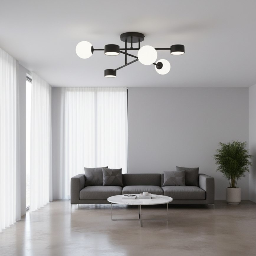 Aufgesetzte Deckenleuchte HOLON 3xG9/8W/230V + 3xGX53/12W schwarz