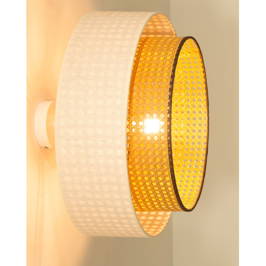 Aufgesetzte Deckenleuchte NATIA 1xE27/60W/230V Ø 45 cm weiß/braun