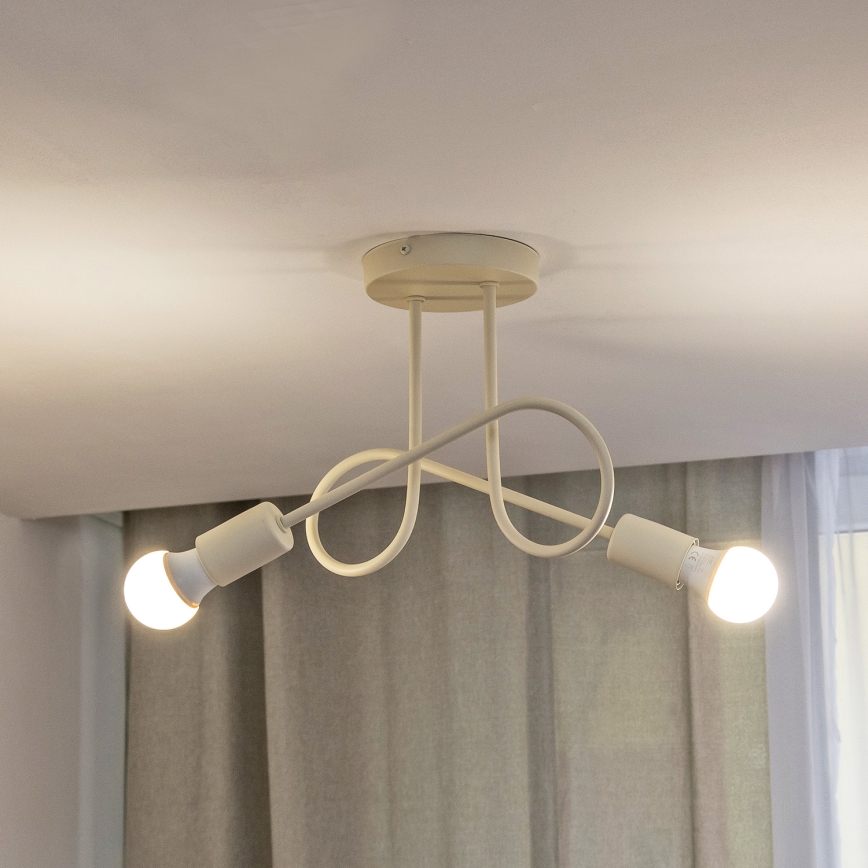 Aufgesetzte Deckenleuchte OXFORD 2xE27/15W/230V cremefarben