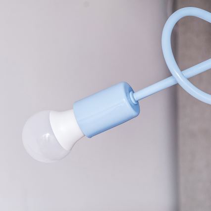 Aufgesetzte Deckenleuchte OXFORD 3xE27/15W/230V blau