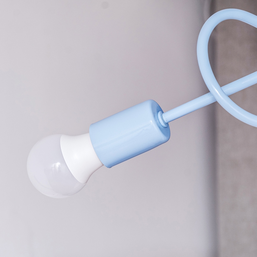 Aufgesetzte Deckenleuchte OXFORD 3xE27/15W/230V blau